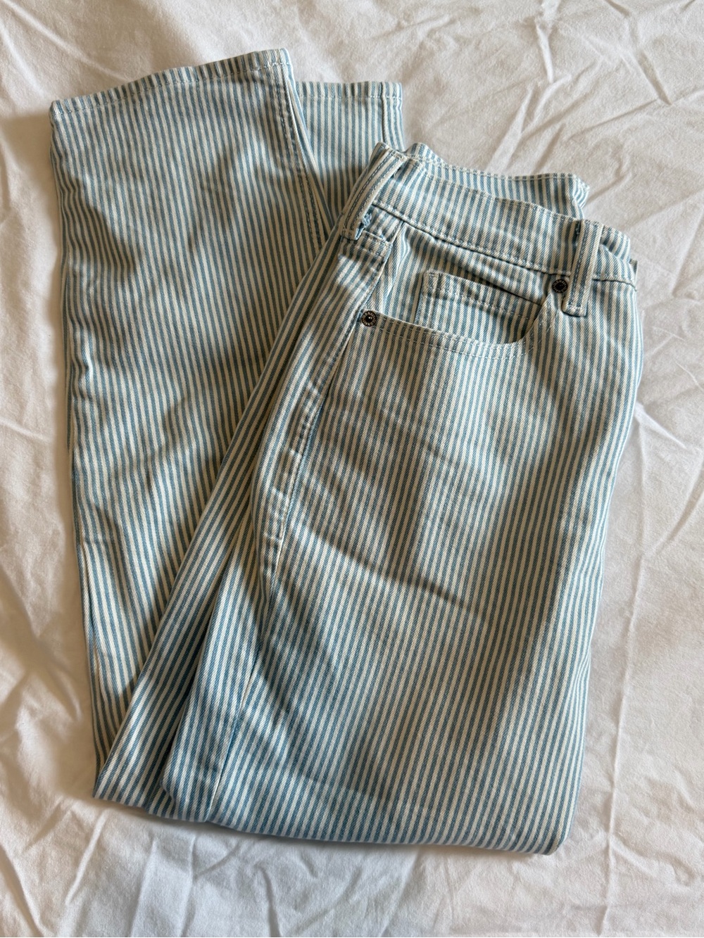 Old Navy Blue and White Striped Jeans